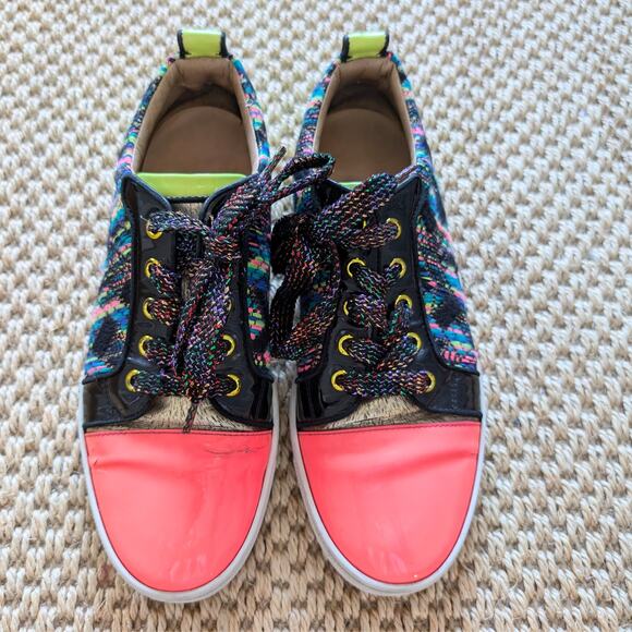 CHRISTIAN LOUBOUTIN Gondoliere Flat Sneakers Version Multi 37.5/7.5, read - Picture 1 of 12
